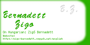 bernadett zigo business card
